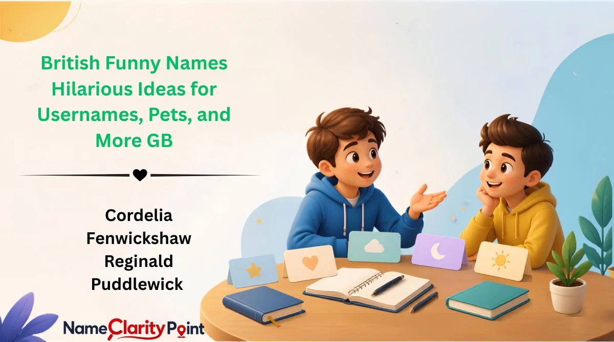 British Funny Names Hilarious Ideas for Usernames, Pets, and More 🇬🇧