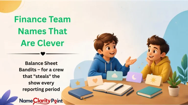 Finance Team Names That Are Clever